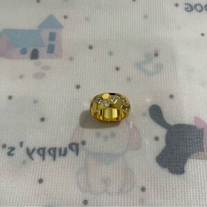 Chaumet 18k Yellow Gold Honeycomb Design Wide Ring With Diamonds